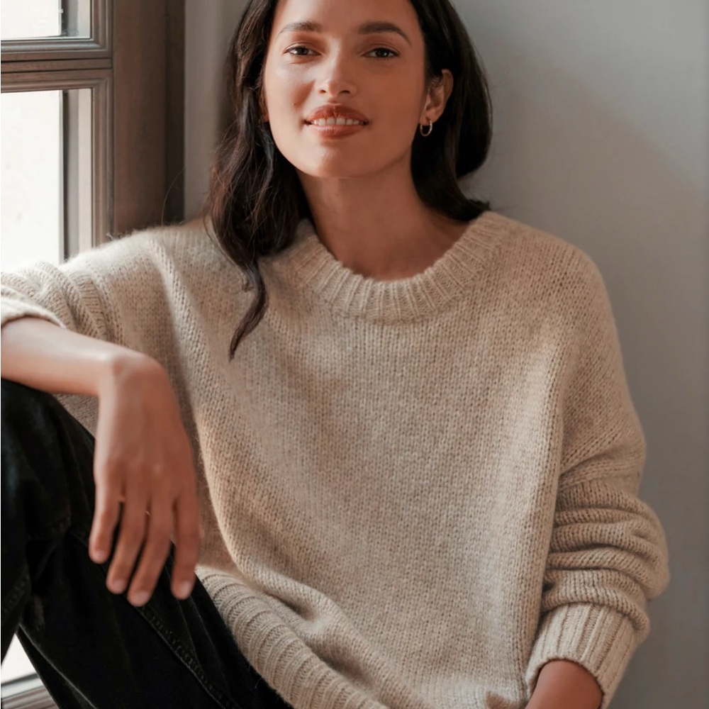 Jenni Kayne Alpaca Cocoon Crewneck - Oatmeal